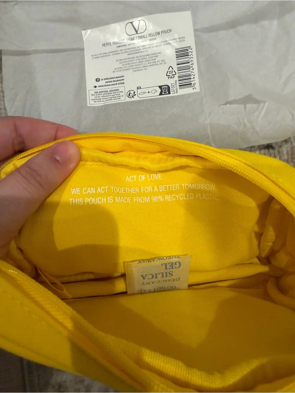 Valentino Yellow VLogo Wristlet Pouch with Strap